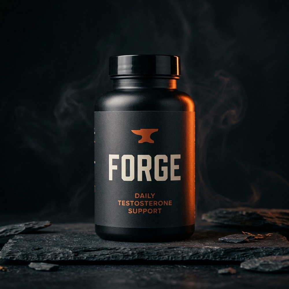 Forge daily testosterone support bottle by Iron Age Men